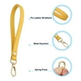 thumbnail image 4 of Uxcell PU Leather Keychain, Key Holder Keyring Strap with Metal Gold Key Ring Lock Anti Lost for Wallet Purse, Yellow, 4 of 6