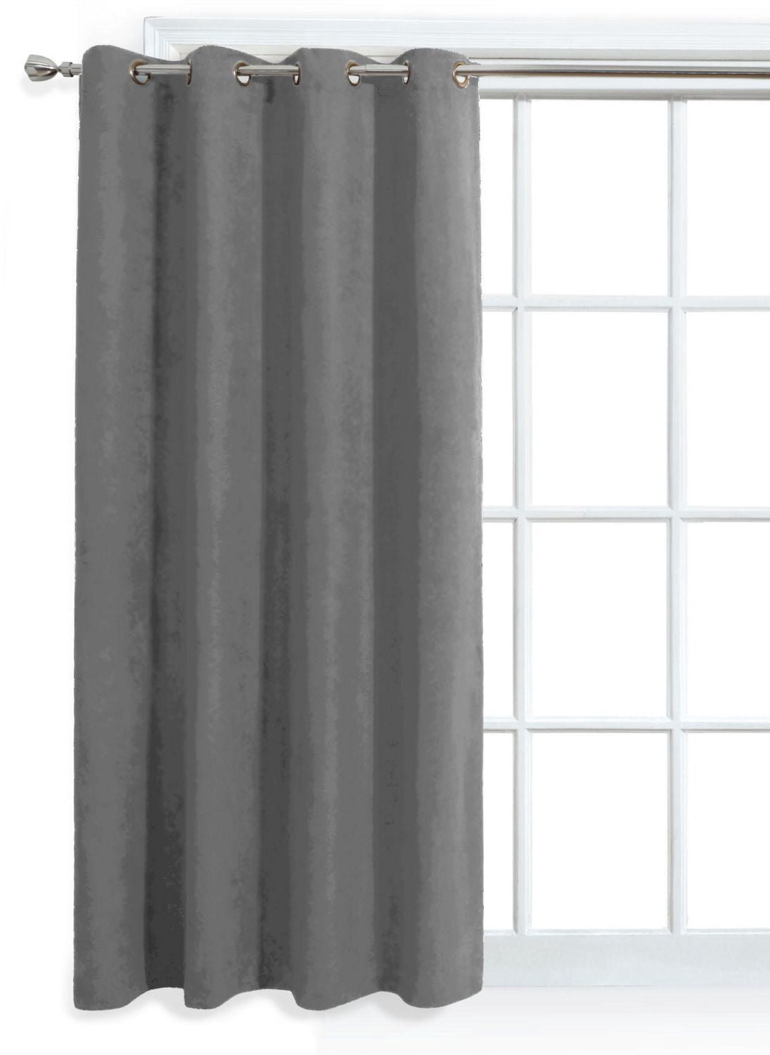 Panneau de fenêtre Mainstays en similisuède gris moyen