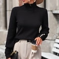 thumbnail image 6 of BLVB Women's Fall Winter Pullover Sweaters Long Sleeve Turtleneck Casual Soft Ribbed Knit Cozy Jumper Tops, 6 of 9