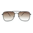 thumbnail image 2 of Concave Curved Metal Vintage Double Bridge Air Force Pilots Sunglasses Black - Brown, 2 of 4
