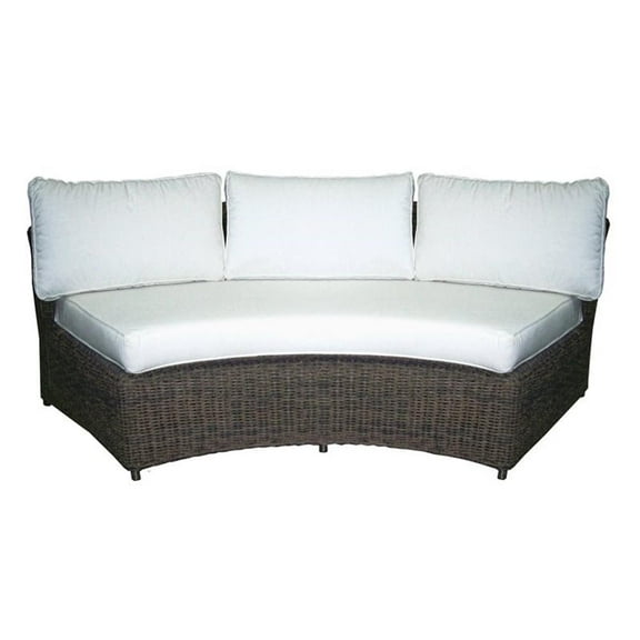 Padma's Plantation Barbados Wicker Rounded Patio Sofa in Kubu Gray