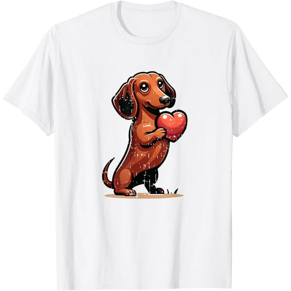 Sam Soft Cute Dachshund Love Day Heart Lover Dog Mom Dad Women T-Shirt