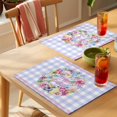 thumbnail image 4 of Happy Easter Placemats Set of 12, Eggs Flower Wreath Butterfly Pink Leaf Purple Plaid Non-Slip Place Mats Washable Table Mats for Kitchen Dining Table Decorations Indoor/Outdoor, 4 of 9