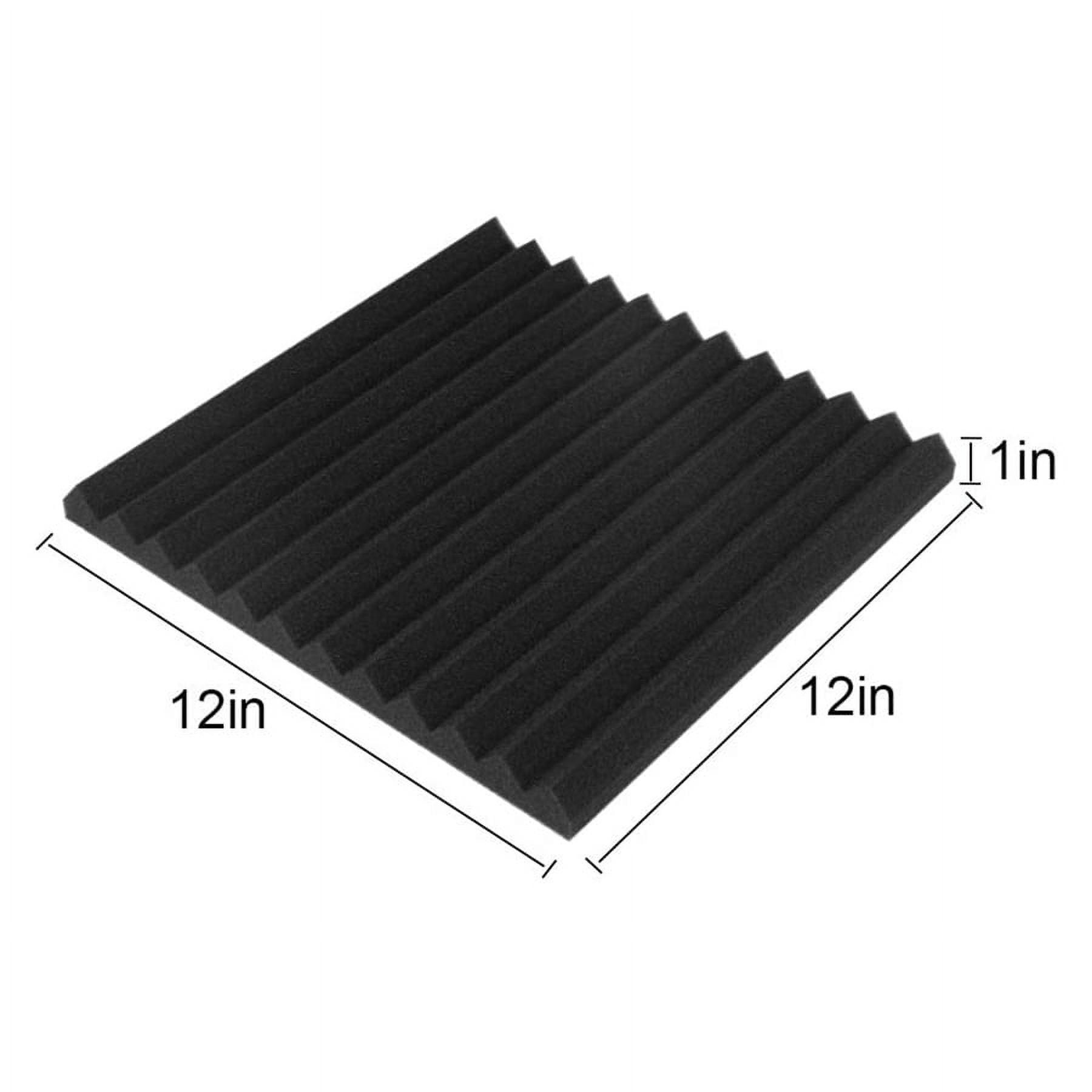 48 Pcs Sound Insulation Board Acoustic Panel Foam Wedge Fireproof Soundproof Cushion Wall Board,2.5 x 30 x 30cm