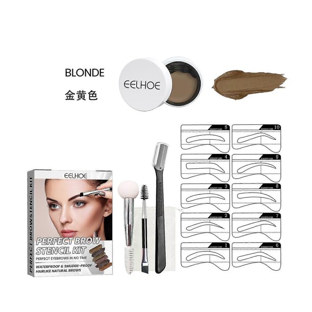 Juego de gel para cejas Eelhoe, resistente al agua, para bordar, sin manchas, sin maquillaje, reparador de cejas, lápiz de cejas tridimensional natural, gel para cejas, 3 piezas, dorado
