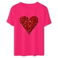 thumbnail image 4 of ICHUANYI Women's Shirts Valentine's Day Fashion Casual Crew Neck Short Sleeve Tops Print T-shirt Cloth New Trending, 4 of 6