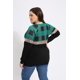 thumbnail image 5 of Top RITERA talla grande para mujer, manga larga, color block green, 5 of 7