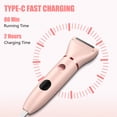 thumbnail image 2 of TiokMc 2-in-1 Bikini Trimmer for Women, Electric Razor Kit Cordless Waterproof Body Hair Trimmer for Face, Arms, Legs, Bikini, Underarm, Pink, 2 of 7