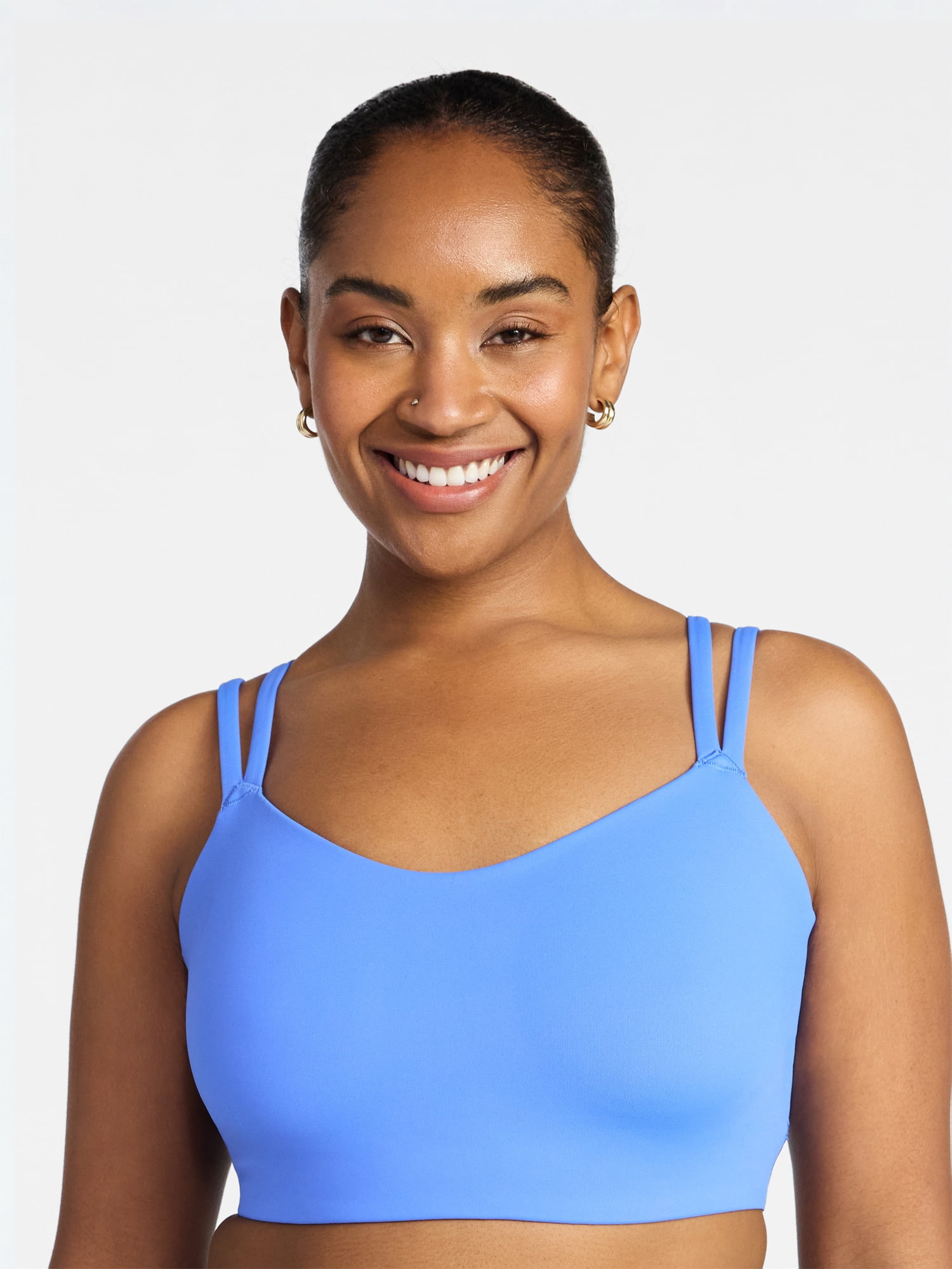 Avia Women’s Plus Medium Support Strappy Sports Bra, S-3X, Taupe Fog