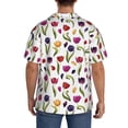 thumbnail image 5 of Wukai Tulips Flowers Men's Casual Short-Sleeve Button Down Shirt - Lightweight Summer Dress Shirt for Daily Wear-Medium, 5 of 7