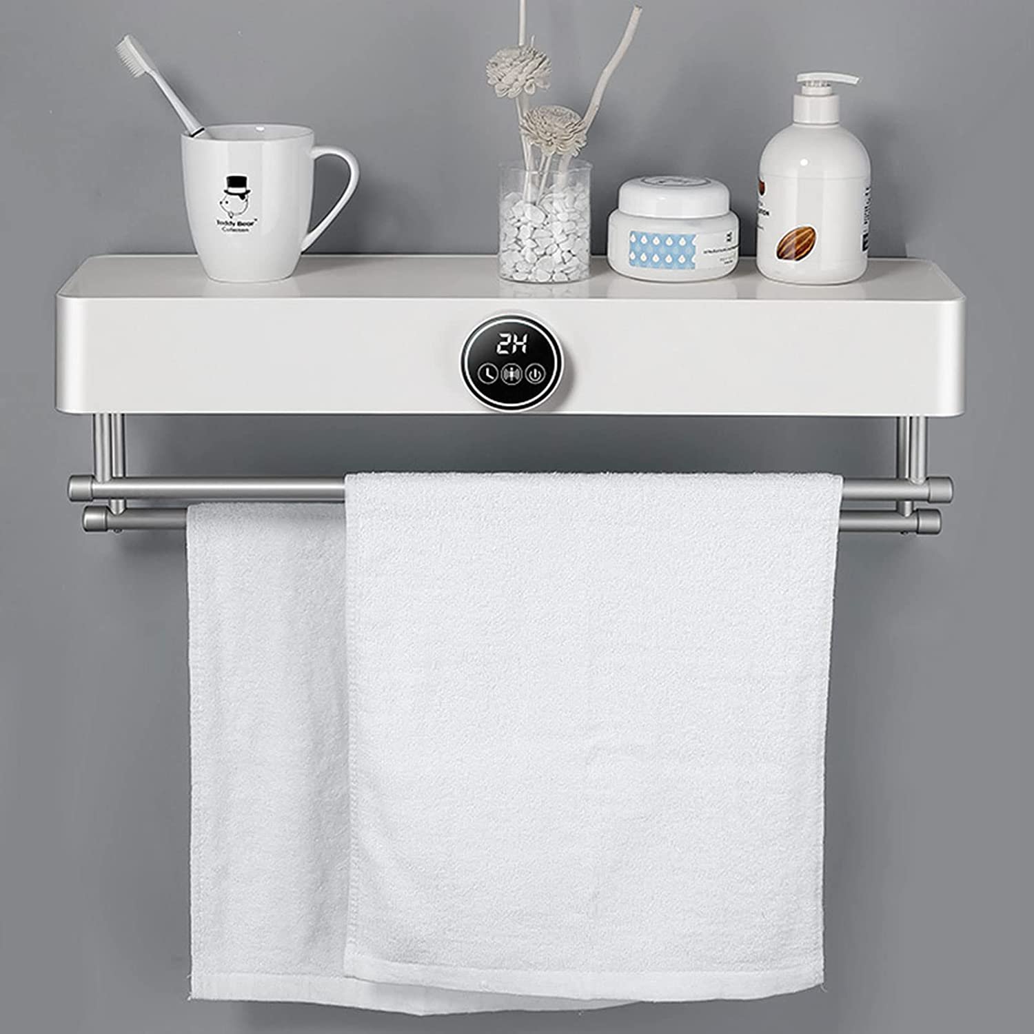 MONIPA Towel Warmers Intelligent Electric Heated Drying Towel Rack Wall  Mounted Multi-Function Smart Timing Towels Dryer for Bathroom Kitchen -  Walmart.com