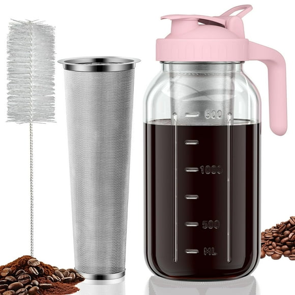 Tarro para cafetera Cold Brew JunvPic de 1,9 L con filtro de acero inoxidable
