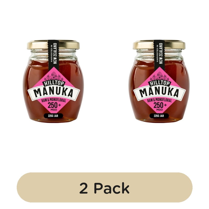 Hilltop Honey Manuka MGO250+ Honey 225g, British Import (Pack of 2)