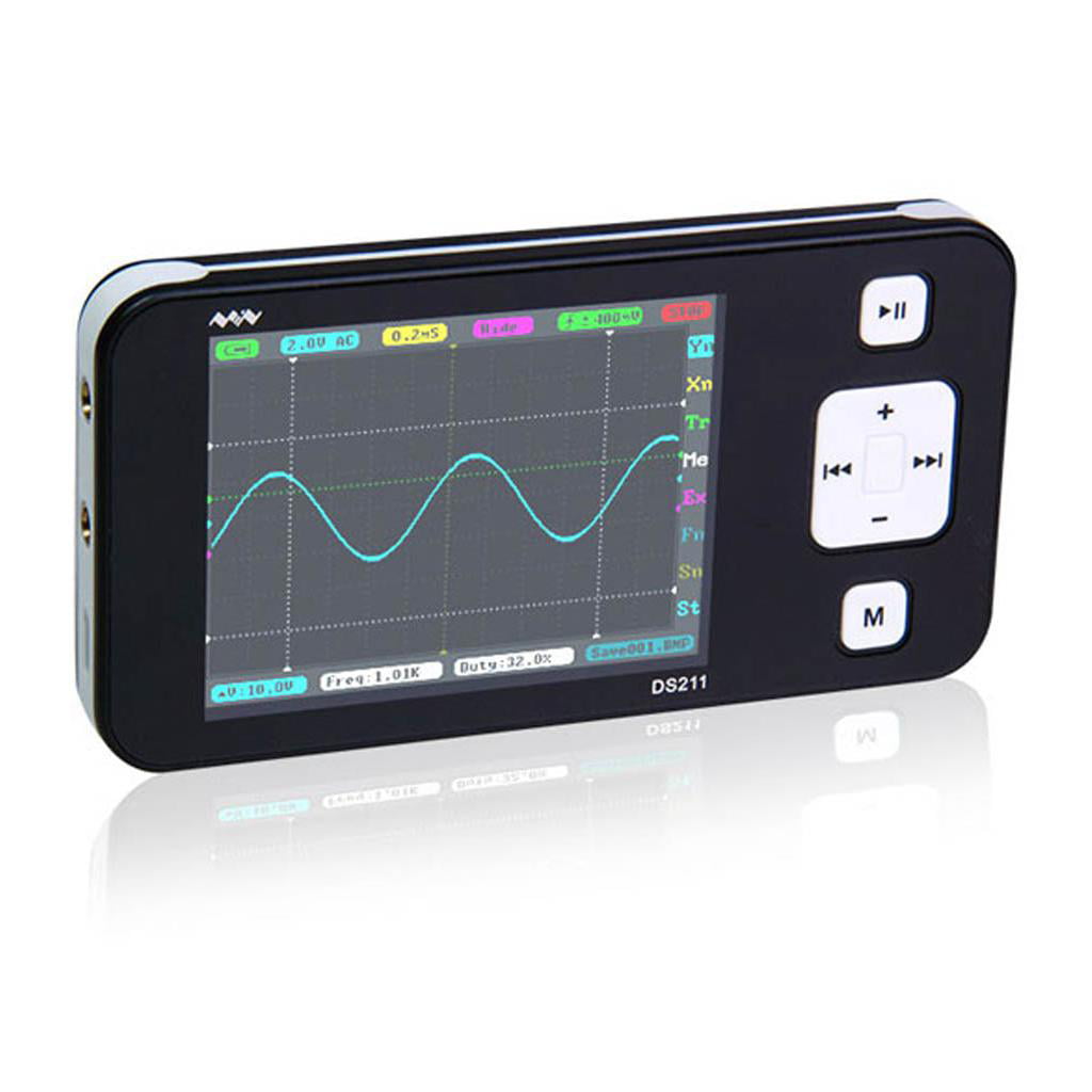 1Pcs DS0211 Mini 2-Channel Digital Storage Oscilloscope Handheld Scope MCX Probe 