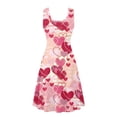 thumbnail image 5 of Renewold Valentine's Day Tank Dress for Women Pink Hearts Sleeveless Dresses Casual A-Line Dress with Pockets Skin Friendly High Waistline Sundress Size L, 5 of 6
