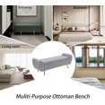 thumbnail image 6 of Teddy Storage Bench for Bedroom, Extra Long Boucle Bench for King Size Bed, Modern Upholstered End of Bed Ottoman Bench with Arms for Entryway Living Room (Grey), 6 of 7