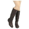 thumbnail image 5 of Dream Pairs Womens Wide Calf Faux Fur Slouchy Low Heel Side Zip Knee High Boots Blvd-W Wide/Calf/Brown Size 7, 5 of 6