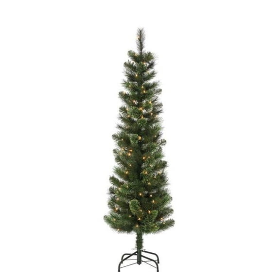 6.5 ft. Pre Lit Clear Incandescent Hard Cashmere Pencil Tree