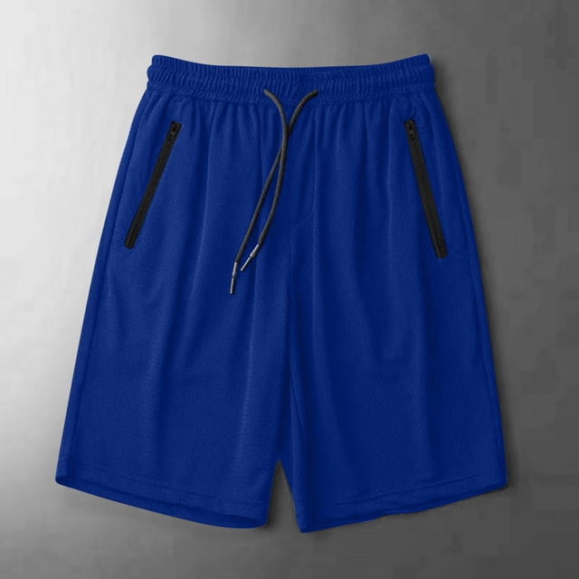 Admvng Plus Size Shorts For Men Solid Color Summer Ice Silk Drying Running Shorts With Pocket S-5XL