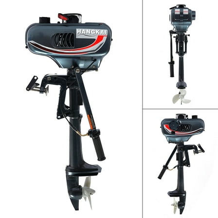 HANGKAI 2-Stroke 3.5HP Outboard Motor Air/Water Cooling Fishing Boat Engine