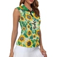 thumbnail image 4 of Whosucclay Sunflowers Womens Sleeveless Golf Shirt for Ladies Soft Breathable Quarter Zip Sleeveless Golf Shirts XS - 2XL, 4 of 7