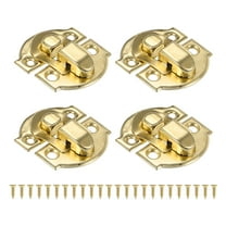 Small Metal Box Toggle Latch, 4 Pack Vintage Hasp Latch Lock Buckle Hardware with Mounting Screw, Gold