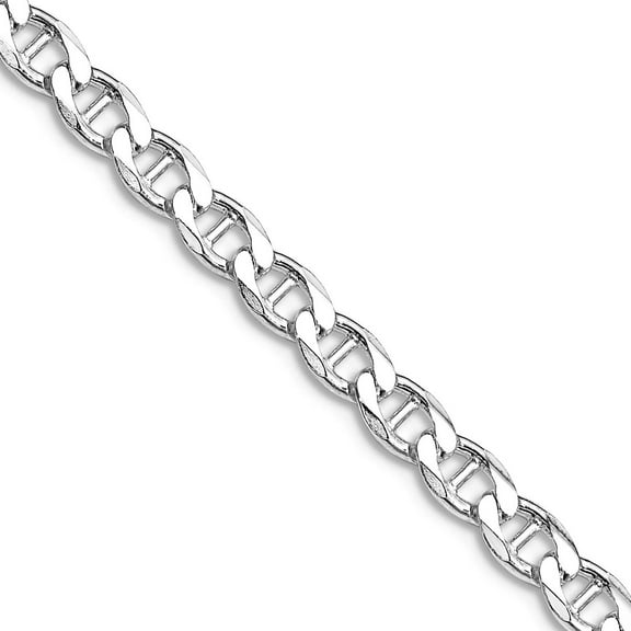 925 Sterling Silver Rhodium Plated 4.15mm Flat Comfort Curb Nautical Ship Mariner Anchor Chain Necklace 24 Inch Chain Ne