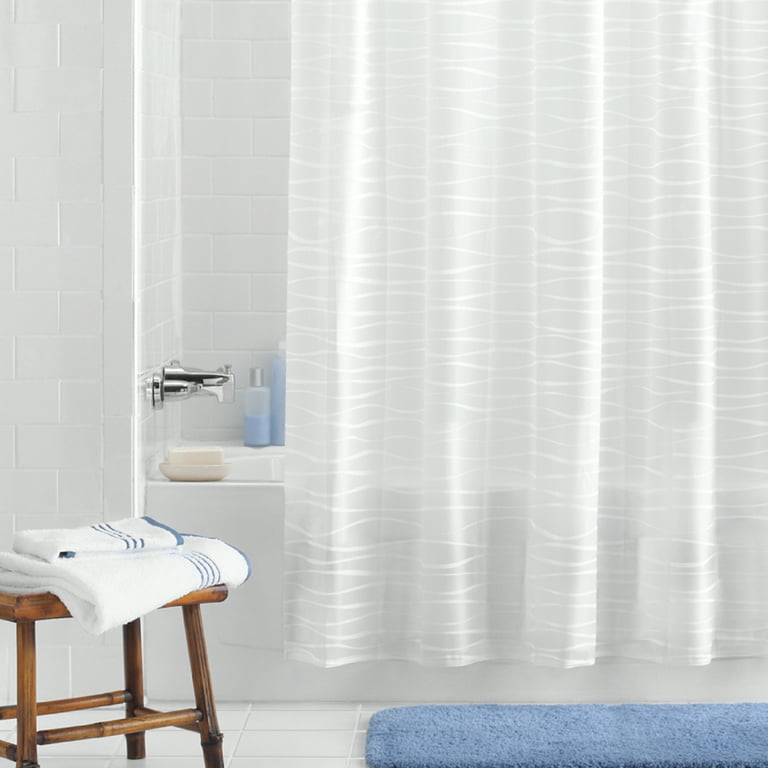 Mainstays 13-Piece Oasis Peva Shower Curtain with Hooks Set