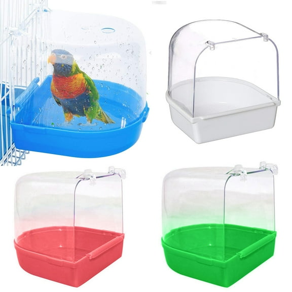 D-GROEE Bird Bath Box Bird Cage Accessory Supplies Bathing Parakeet Caged Bird Bathing Tub for Pet Small Birds Canary Parrot Parakeet
