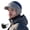 Navy Blue, variant on Winter Hat with Ear Flaps & Brim Warm Fleece Lined Knitted Beanie Outdoor Windproof Hat for Men Women Cold Weather