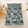 thumbnail image 5 of Manfei Vintage Camo Bed Sheets,Wild Wolves Full Size Sheets,Green,4 Pieces,1 Flat Sheet, 1 Fitted Sheet and 2 Pillowcases, 5 of 6