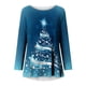 thumbnail image 5 of Pntutb, camisas informales florales de manga larga para mujer, jersey liso con cuello redondo, túnica holgada, tops con estampado de árbol de Navidad, blusa de manga larga con cuello redondo Pntutb Pntutb-3478, 5 of 5