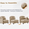 thumbnail image 6 of Reversible L-Shaped Sectional Sofa with Ottoman, Camel Chenille Upholstery, Tufted Back, Modular Design for Living Room, 6 of 7