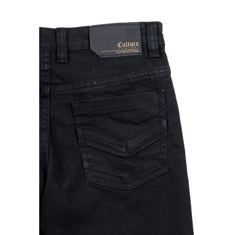 CULTURA AZURE Boy's Super Flex Jean Jeans, Black, 16