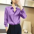 thumbnail image 4 of Women's Tops Dressy 2026 Satin Blouses Ice Silk Button Down Shirts Long Sleeve Business Casual Tops Floral Outfits, 4 of 5