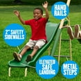 thumbnail image 3 of XDP Recreation Central Park Metal Swing Set with 2 Swing Seats, Trapeze Bar, Fun Glider for 2, & Wave Slide, 3 of 6