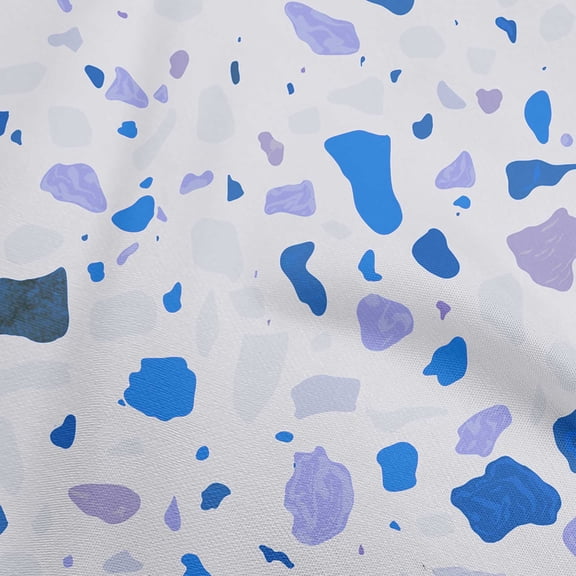 oneOone Cotton Cambric Medium Blue Fabric Marble Chips Dress Material Fabric Print Fabric By The Yard 42 Inch Wide