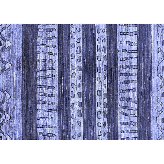 Ahgly Company Indoor Rectangle Abstract Blue Modern Area Rugs, 7' x 10'
