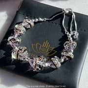 ARTSY Crafts Heart of Ocean Glow in The Dark Firefly Beads Necklaces for Women, Murano Glass Beads Jewelry - Purple