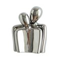 thumbnail image 2 of Estatua abstracta de pareja abrazándose, figura de cerámica, colección única de arte de recuerdo Plata, 2 of 9
