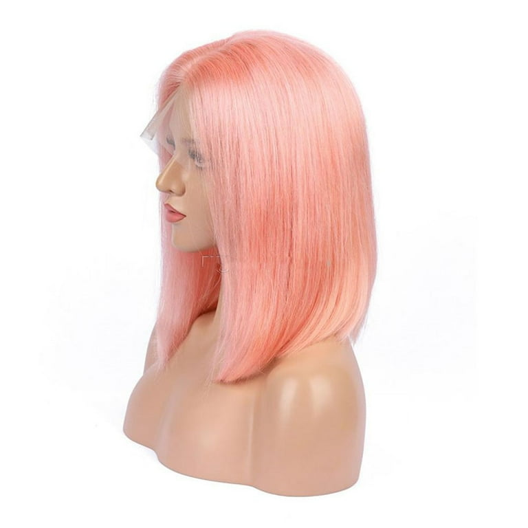 Short pink human hair wigs sale