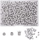 thumbnail image 1 of 6 piezas de cuentas de diamantes de imitación en 3 estilos, micro pavé de circonitas cúbicas, con 350 espaciadores redondos de plástico para bisutería y manualidades., 1 of 6
