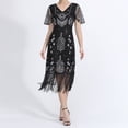 thumbnail image 2 of TAIAOJING Plus Size Vintage Dresses Fringed Personality Sequin Beaded Tassels Hem Flapper Dress For Women, 2 of 8