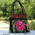 thumbnail image 3 of New Fashion Embroidery Women Small Handbags Floral Embroidered Lady Top-handle Bags Beading Tote Shopping Bag, 3 of 21