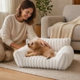 thumbnail image 7 of MIRVAXEN All‑Season Washable Pet Sofa Bed,Pet Bed With Removable Zipper Cover, Base Soft Support Cushion Bed for Dogs and Cats(Beige), 7 of 7
