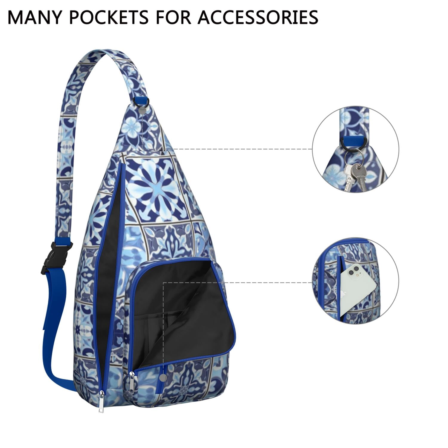 Bohemian Tribal Sling Bag Crossbody Backpack,Sling Backpack Adjustable Casual Shoulder Backpack for Travel Outdoor Activities