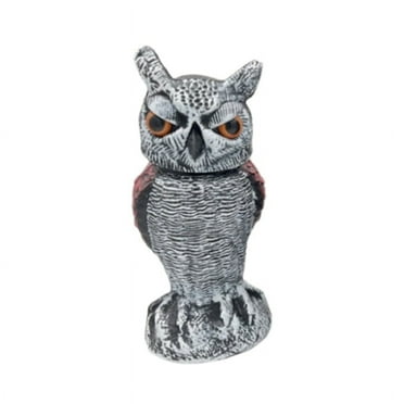 Owl Scare Control Devices with 360° Swivel Fake Decoy Bird Deterrent Garden Decoration C