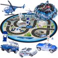 thumbnail image 1 of Floor Storage Game Blanket Set with 3 PCS Die-Cast Cars and 1 PC Die-Cast Plane - Police, 1 of 4
