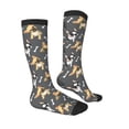 thumbnail image 4 of Lsque Bulldog And BONES Printed Crew Socks Men's Women's LightWeight Thin Casual Calf Socks ,Knee High Socks,Cotton Socks, 4 of 9