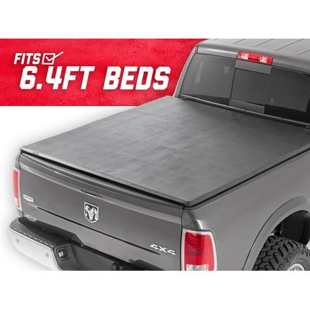 Rough Country Soft Tri-Fold (fits) 2019 RAM Truck 6.4 FT Bed Truck Tonneau Cover 44309650 Soft